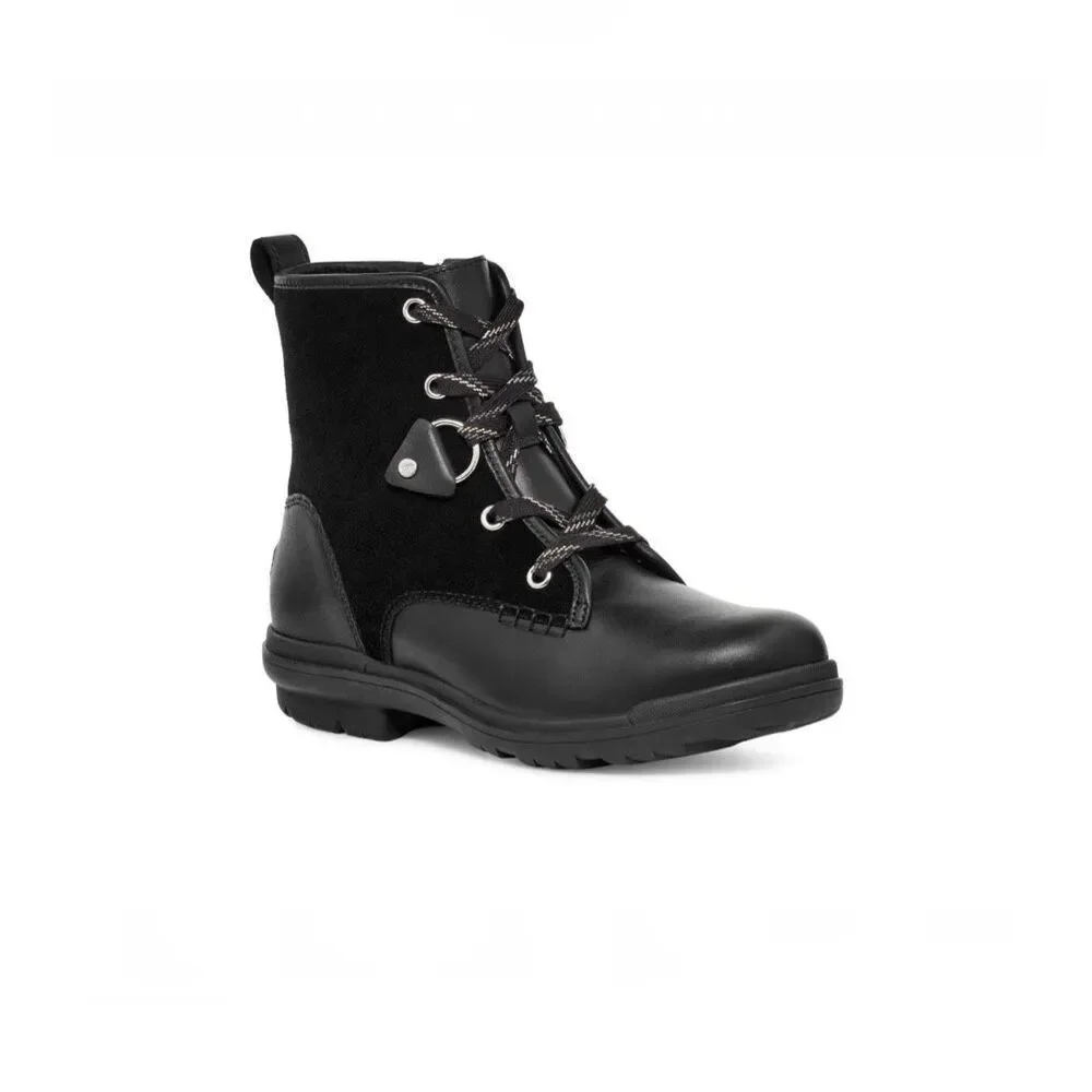 UGG Hapsburg Waterproof Hiker Black Leather Suede $170 9